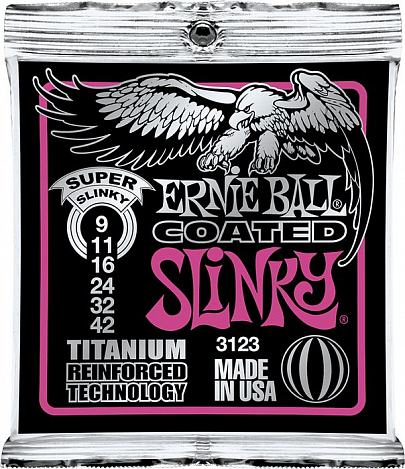 ERNIE BALL 3123 --    (9-42) Titanium RPS Super Slinky