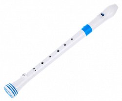 NUVO RECORDER WHITE/BLUE -- блок-флейта сопрано, строй - С, немецкая, пластик, белый/голубой
