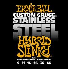 ERNIE BALL 2247 -- струны для электрогитары, Stainless Steel Hybrid Slinky (9-11-16-26-36-46)