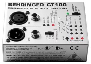 BEHRINGER CT100 -- кабель-тестер,разъёмы XLR,TRS (1/4",1/8",TT), RCA,MIDI,дисплей,бат. 2-АА