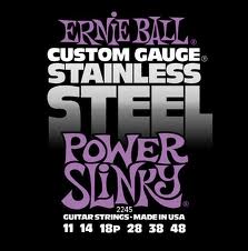 ERNIE BALL 2245 -- струны для электрогитары Stainless Steel Power Slinky (11-14-18p-28-38-48)