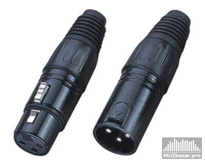 ECO RX004F Black -- разъем cannon кабельный мама 3-х контактный, цвет: черный