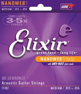 ELIXIR 11102 NanoWeb Medium -- струны для акустической гитары (013-017-026-035-045-056)