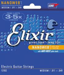 ELIXIR 12102 NanoWeb Medium -- струны для электрогитары (011-014-018-028-038-049)