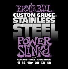 ERNIE BALL 2245 -- ������ ��� ������������� Stainless Steel Power Slinky (11-14-18p-28-38-48)