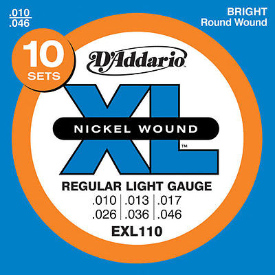 D'ADDARIO EXL110-10P Nickel Wound -- ������ ��� ������������� ������ Regular Light ������10-46 10 ��