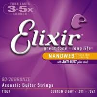 ELIXIR 11027 NanoWeb Custom Light -- струны для акустической гитары (011-015-022-032-042-052)