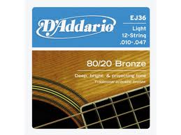 D'ADDARIO EJ36 BRONZE -- ������ ��� ������������ 12-�� �������� ������, ������ 80/20 , Light 10-47