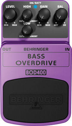 BEHRINGER BOD400 -- педаль эффектов (овердрайв) с ламповым звучанием для бас-гитар