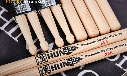 HUN Natural Series X5A -- барабанные палочки, орех гикори, деревянный наконечник