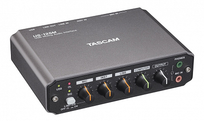 TASCAM US-125M  -- ������� �������� ����� USB 2.0, 2�2, ������ 2�2, Mic/Inst , ����� ��� ���������.