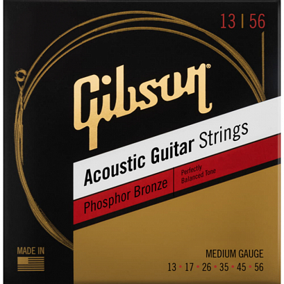 GIBSON PHOSPHOR BRONZE ACOUSTIC GUITAR STRINGS MEDIUM--    