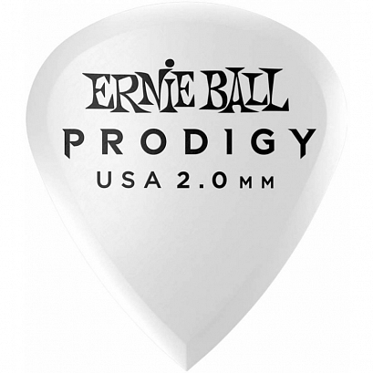 ERNIE BALL 9203 - медиатор Prodigy Mini, 2 мм, материал делрин, белый, ( 6 шт./уп)