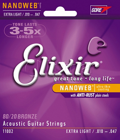ELIXIR 11002 NanoWeb Extra Light --    ,  80/20, 10-47, Elixir