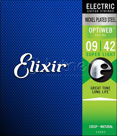 ELIXIR 19002 Optiweb Super light -- струны для электрогитары (.009, .011, .016, .024, .032, .042)