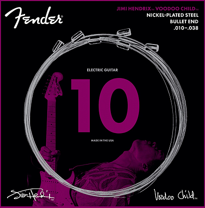 FENDER HENDRIX VOODOO CHILD -- струны для электрогитары, модель Джими Хендрикс, никелированные, 10-3