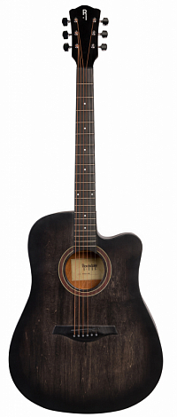 ROCKDALE AURORA D1 C BK -- гитара типа дредноут с вырезом, цвет полупрозрачный черный