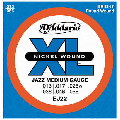 D'ADDARIO EJ22XL NICKEL WOUND -- ������ ��� �������-������, Jazz Medium 13-56