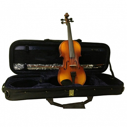 HANS KLEIN HKV-4 HP 4/4 -- скрипка 4/4 со смычком в кейсе, верхняя дека - резонансная германская ель