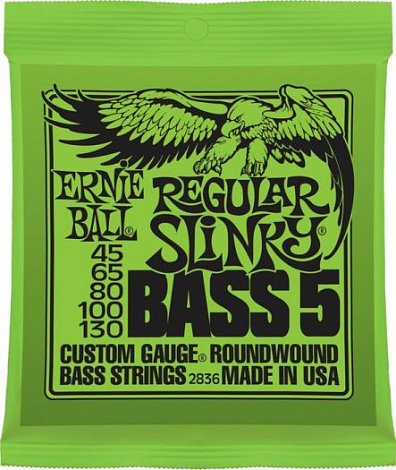 ERNIE BALL 2836 -- ������ ��� 5-�������� ��� ������ Reguilar  (45-65-80-100-130) Round Wound