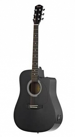 FENDER SQUIER SA-105CE DREADNOUGHT BLACK W/FISHMAN PREAM -- ������������������� ������ 