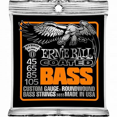 ERNIE BALL 3833 -- ������ ��� ���-������, Coated Bass Hibrid (45-65-85-105)