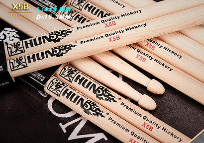 HUN Natural Series X5B -- барабанные палочки, орех гикори, деревянный наконечник