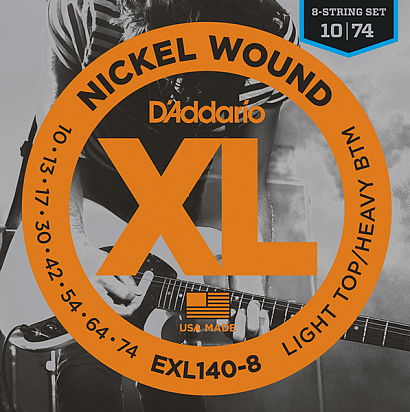 D'ADDARIO EXL140-8 Nickel Wound --    8- , Light/Heavy, 10-74