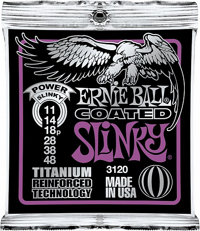 ERNIE BALL 3120 --    (11-48) Titanium RPS Power Slinky Coated Electric