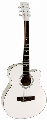 ELITARO E4020 WH -- акустическая гитара,40",фолк , с вырезом,цвет белый, матовый лак