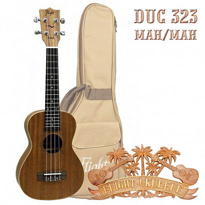 FLIGHT DUC 323 MAH/MAH -- укулеле, концерт, цвет натурал, верхняя дека - красное дерево, корпус 