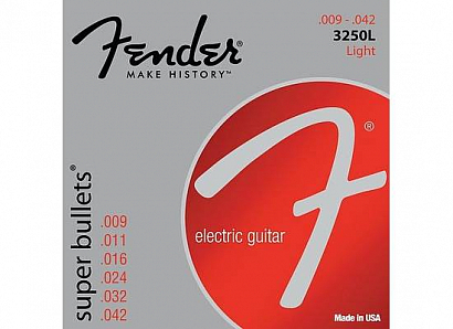 FENDER STRINGS NEW SUPER BULLET 3250L NPS BULLET END 9-42 -- струны для электрогитары, стальные 9-42