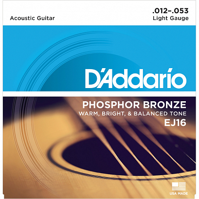 D'ADDARIO EJ16 -- ������ ��� ������������ ������, ������/������, Light 12-53