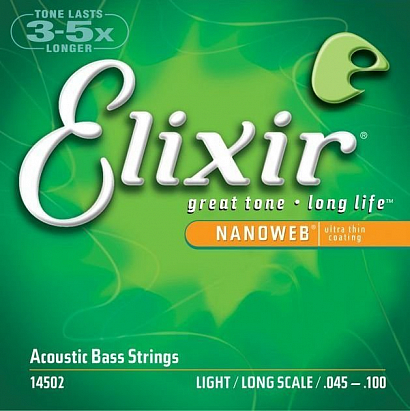ELIXIR 14502 NanoWeb Light -- струны для акустической бас-гитары (045-065-080-100)