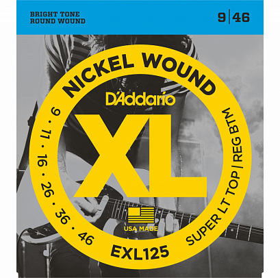 D'ADDARIO EXL125 XL NICKEL WOUND -- ������ ��� ������������� ������ Super Light/Regular, ������ 9-46