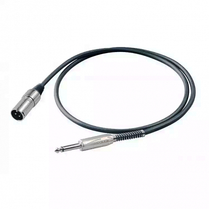 PROEL BULK220LU3 -- инструментальный кабель, 6.3 джек моно <-> XLR (папа), длина - 3 м