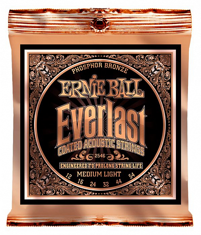 ERNIE BALL 2546 --   .  Everlast Coated Phosphor Bronze Medium Light (12-16-24w-