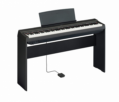 YAMAHA P-125aB -- цифровое пианино, со стойкой и педалью, черное (3 коробки)