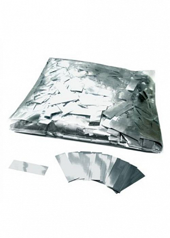 GLOBAL EFFECTS - - конфетти металлизированное 17х55мм серебро, яркий цвет, медленно парит в воздухе