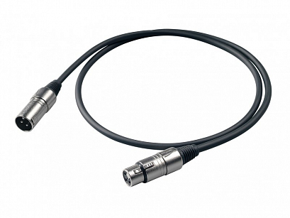 PROEL BULK250LU 1 --  микрофонный кабель, XLR папа <->XLR мама, длина - 1 m