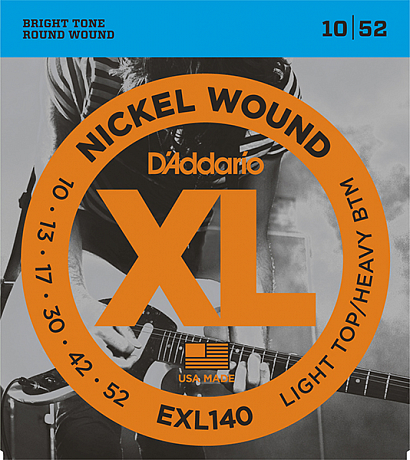 D'ADDARIO EXL140 XL NICKEL WOUND -- струны для  электрогитары, упаковка - ПАКЕТ, никель, 10-52