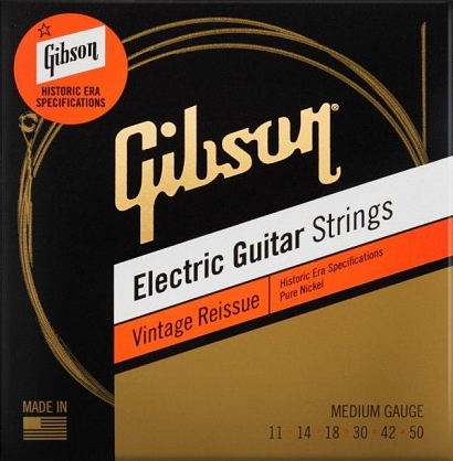 GIBSON SEG-HVR11 VINTAGE REISSUE ELECTIC GUITAR STRINGS MEDIUM GAUGE -- струны для электрогитары