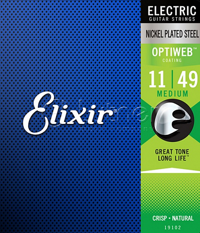 ELIXIR 19102 Optiweb Medium -- струны для электрогитары (.011, .014, .018, .028, .038, .049)