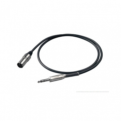 PROEL BULK230LU1 -- микрофонный кабель, 6.3 джек стерео <-> XLR (папа), длина - 1 м