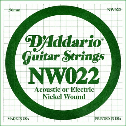 D'ADDARIO NW022 -- одиночная струна, никель ...022