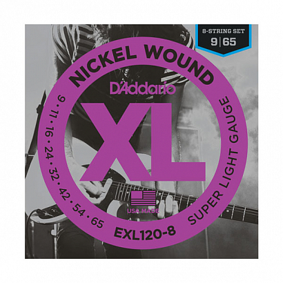 D'ADDARIO EXL120-8 NICKEL WOUND -- �������� ����� ��� 8-�������� �������������, Super Light, 9-65