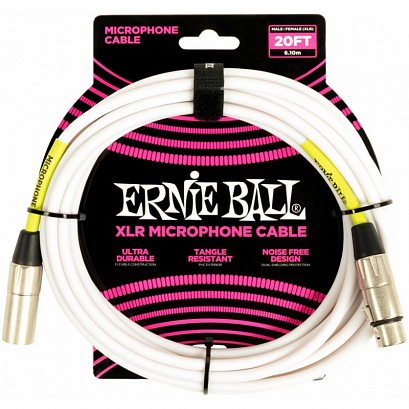ERNIE BALL 6389 -- кабель микрофонный, XLR - XLR, 6 м, белый