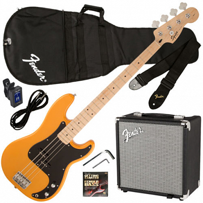 FENDER SQUIER AFFINITY PRECISION BASS&RUMBLE 15 AMP - BUTTERSCOTCH BLONDE -- : -, 