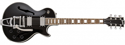 BURNY BLC75 BLK -- ������������� ���� Gibson Les Paul Hollowbody Groovy, ������������, Bigsby, Black