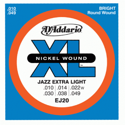 D'ADDARIO EJ20 -- ������ ��� ������������� Jazz Extra Light, 10-49